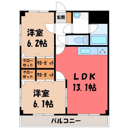 宇都宮駅 バス16分  山本下車：停歩1分 5階の物件間取画像